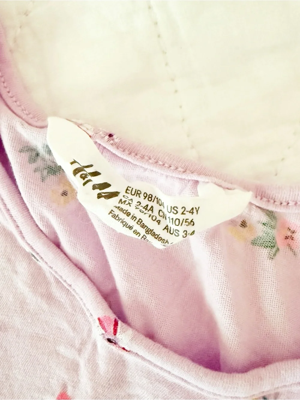 H&M Kids 3T Lilac Floral Ruffle Tank Top